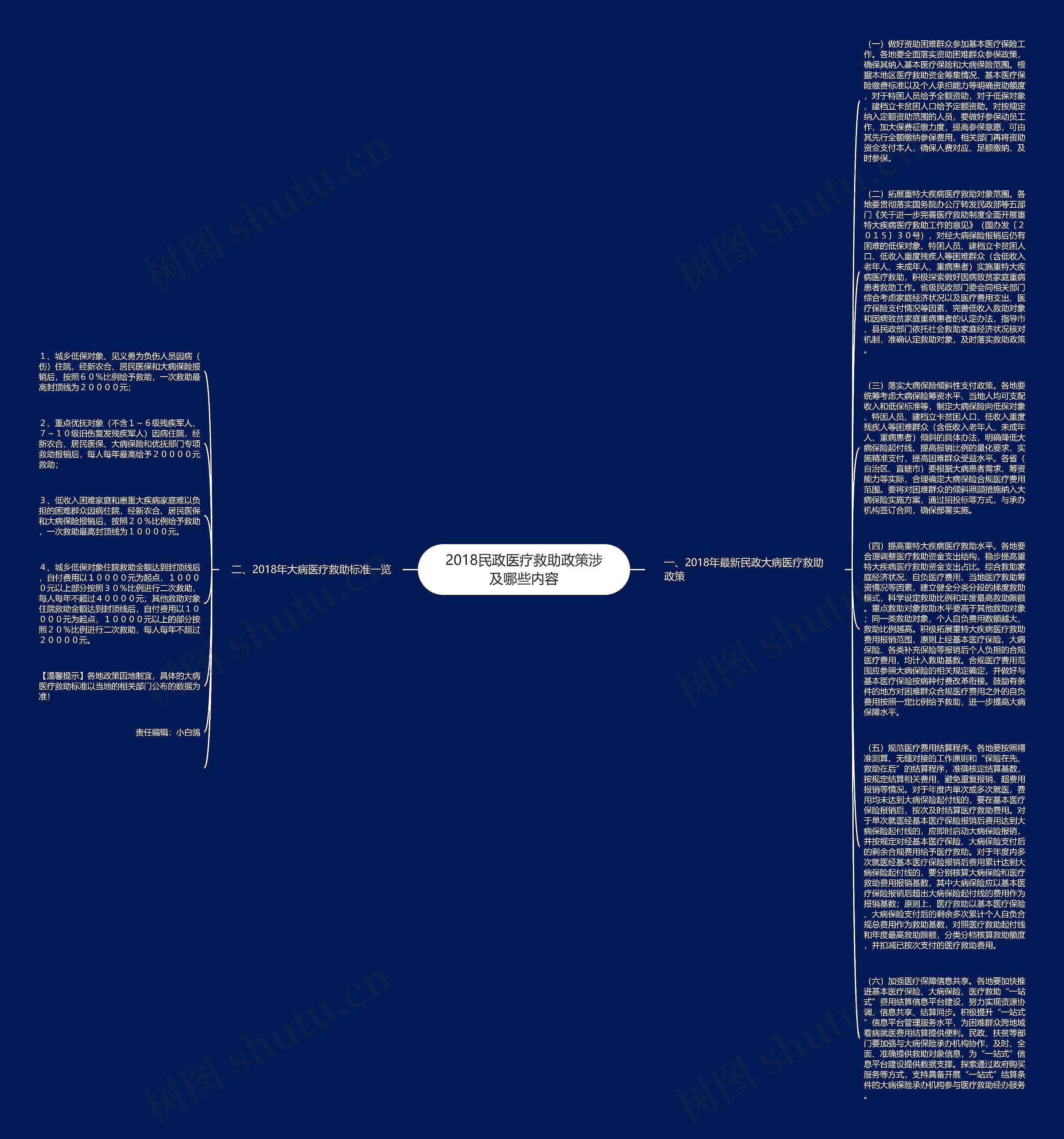 2018民政医疗救助政策涉及哪些内容思维导图