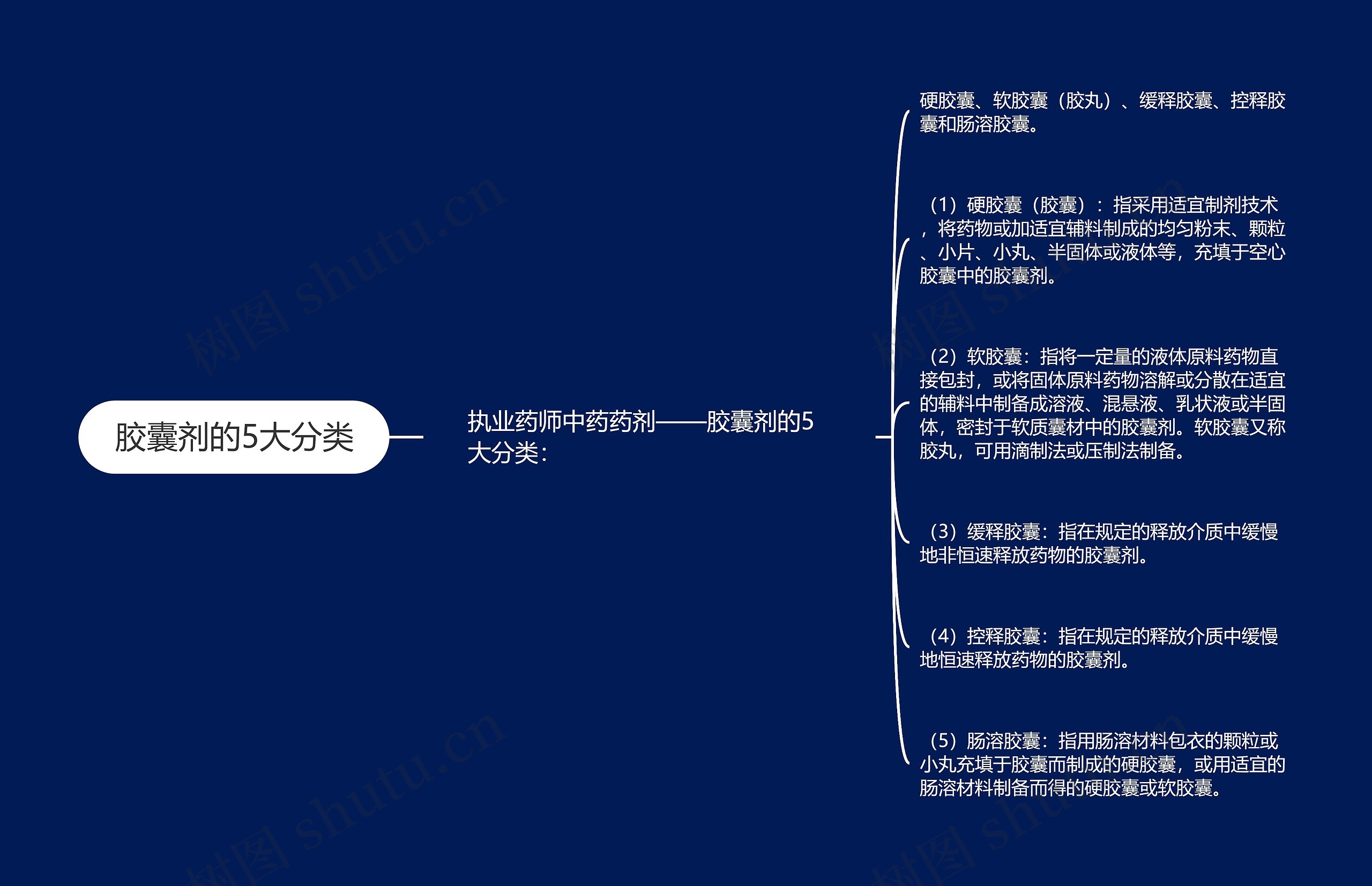 胶囊剂的5大分类思维导图