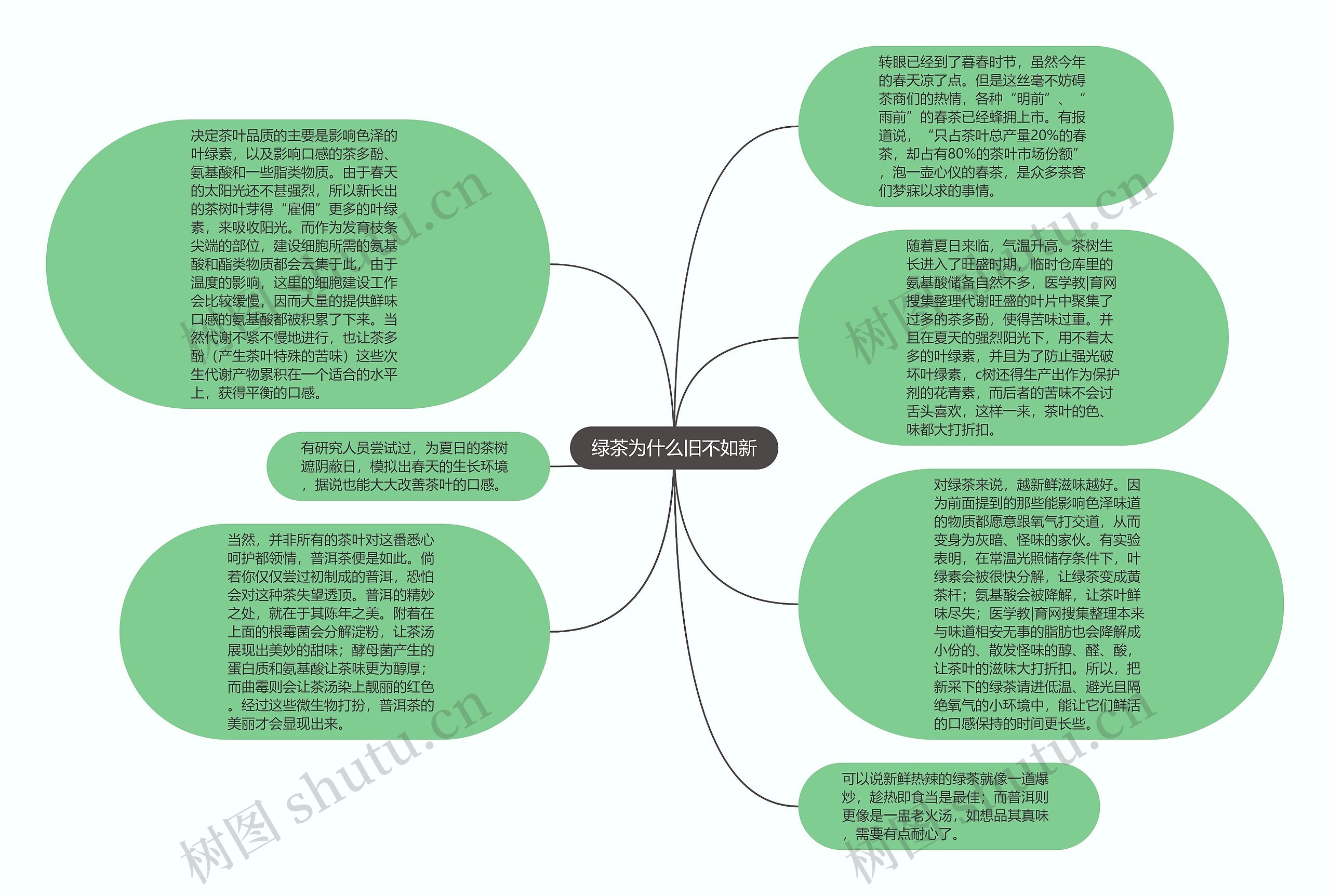 绿茶为什么旧不如新思维导图