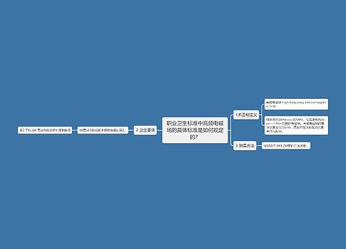 职业卫生标准中高频电磁场的具体标准是如何规定的？