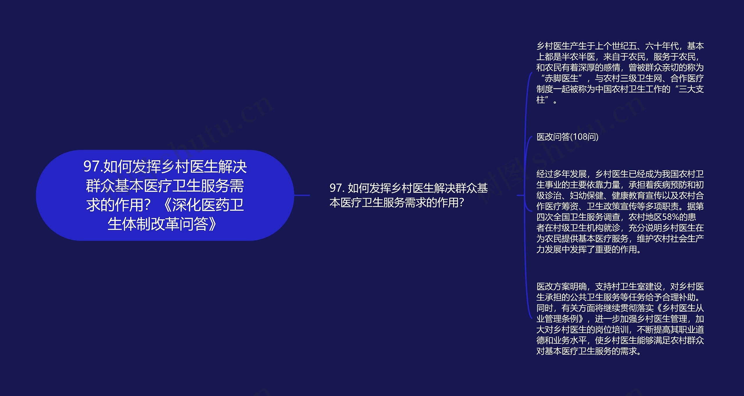 97.如何发挥乡村医生解决群众基本医疗卫生服务需求的作用？《深化医药卫生体制改革问答》