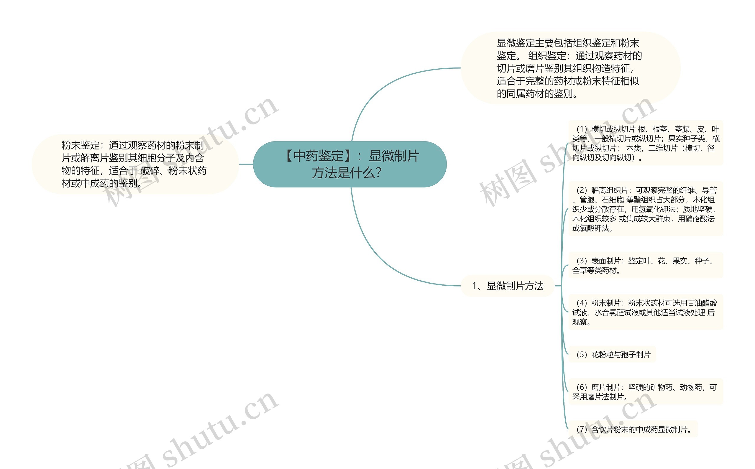 【中药鉴定】：显微制片方法是什么？思维导图