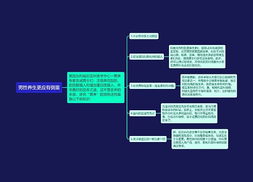 男性养生更应有侧重