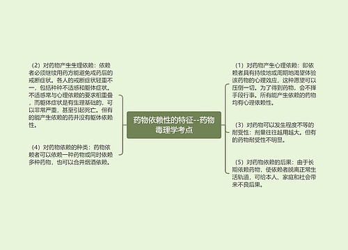 药物依赖性的特征--药物毒理学考点