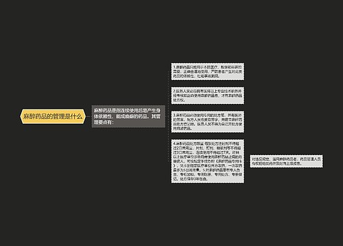 麻醉药品的管理是什么