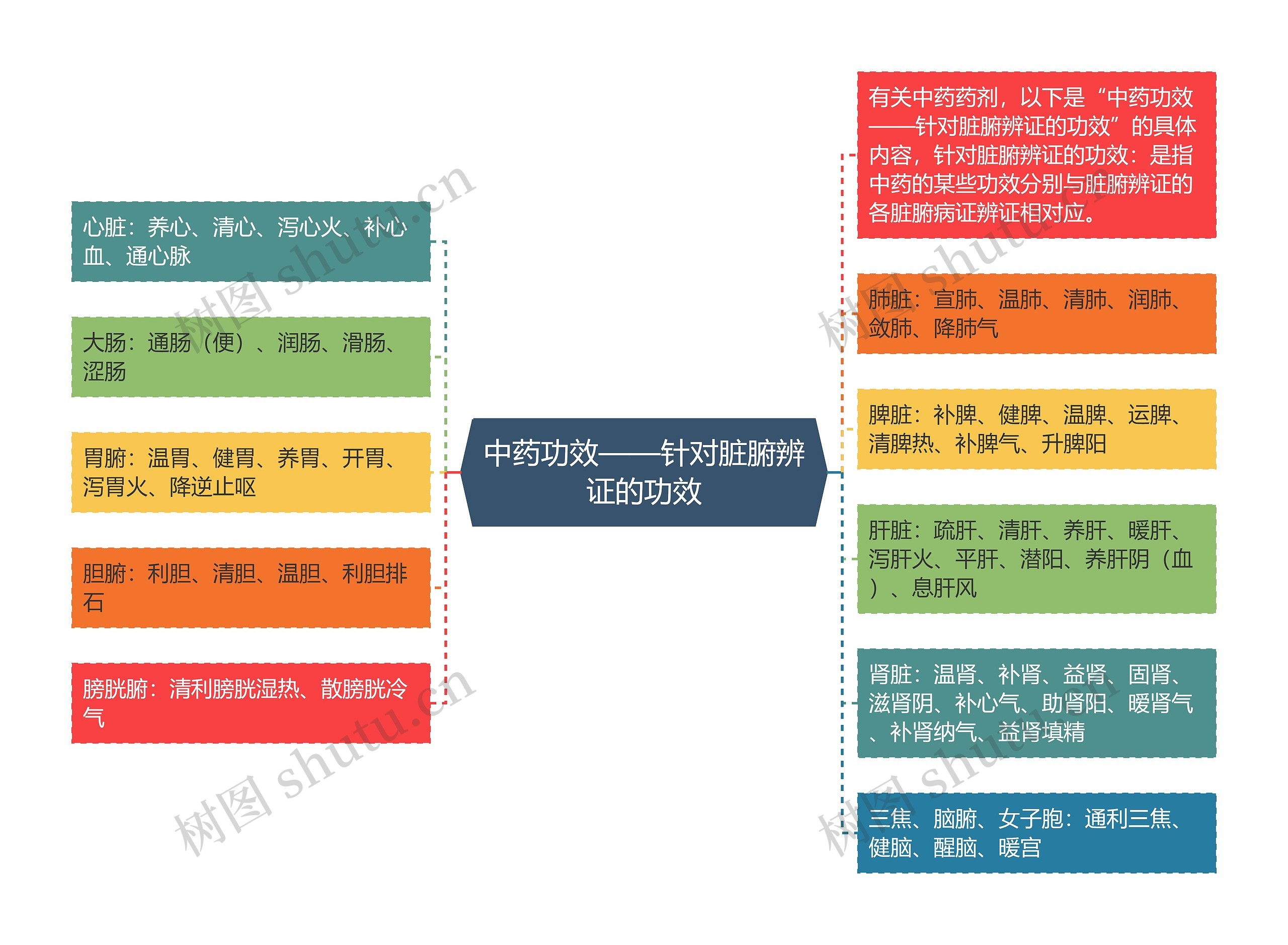 中药功效——针对脏腑辨证的功效思维导图