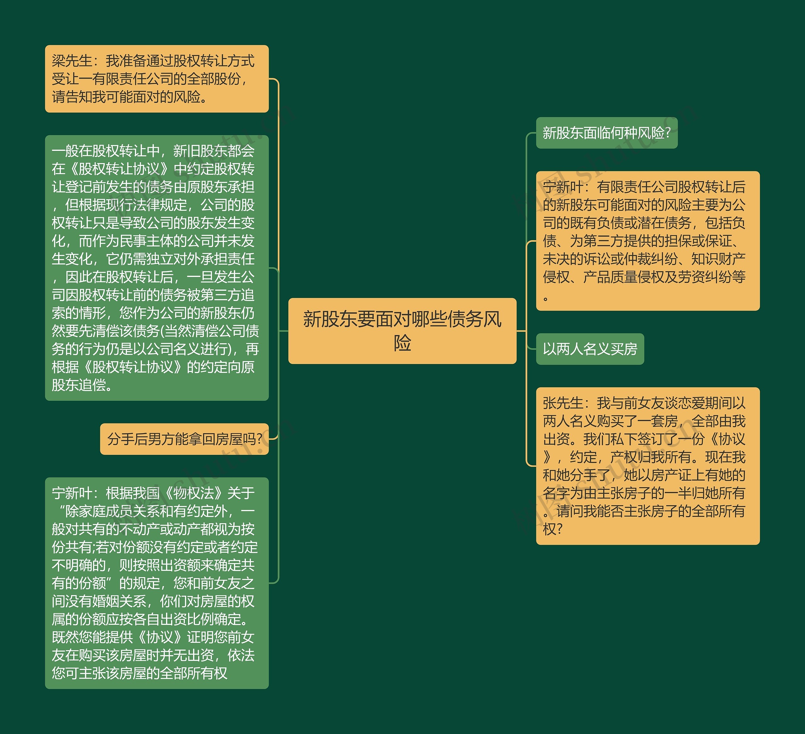 新股东要面对哪些债务风险思维导图