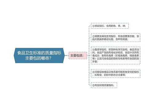 食品卫生标准的质量指标主要包括哪些？