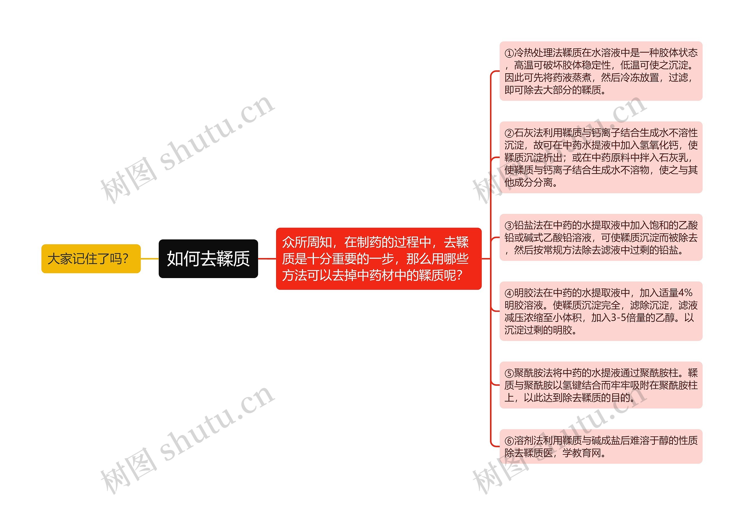 如何去鞣质思维导图