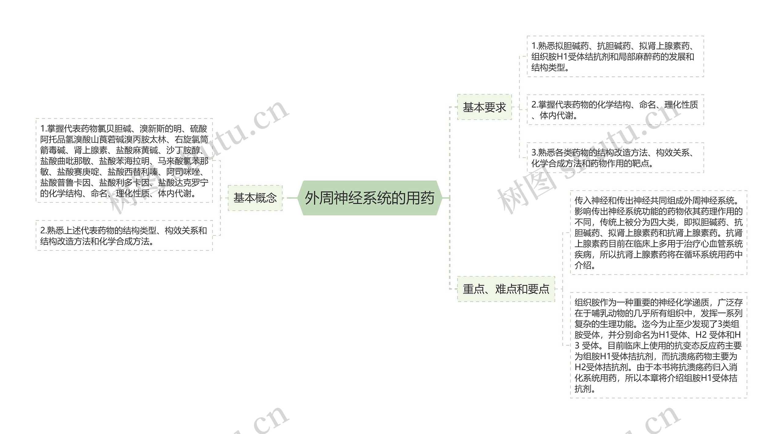 外周神经系统的用药思维导图