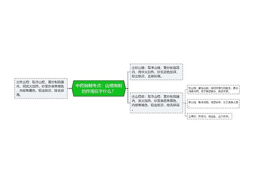 中药炮制考点：山楂炮制的作用在于什么？