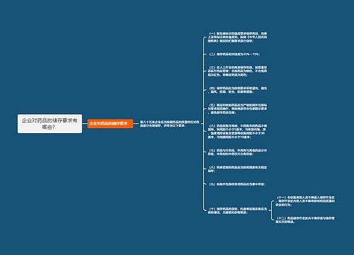 企业对药品的储存要求有哪些？