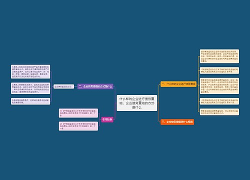 什么样的企业进行债务重组，企业债务重组的方式是什么