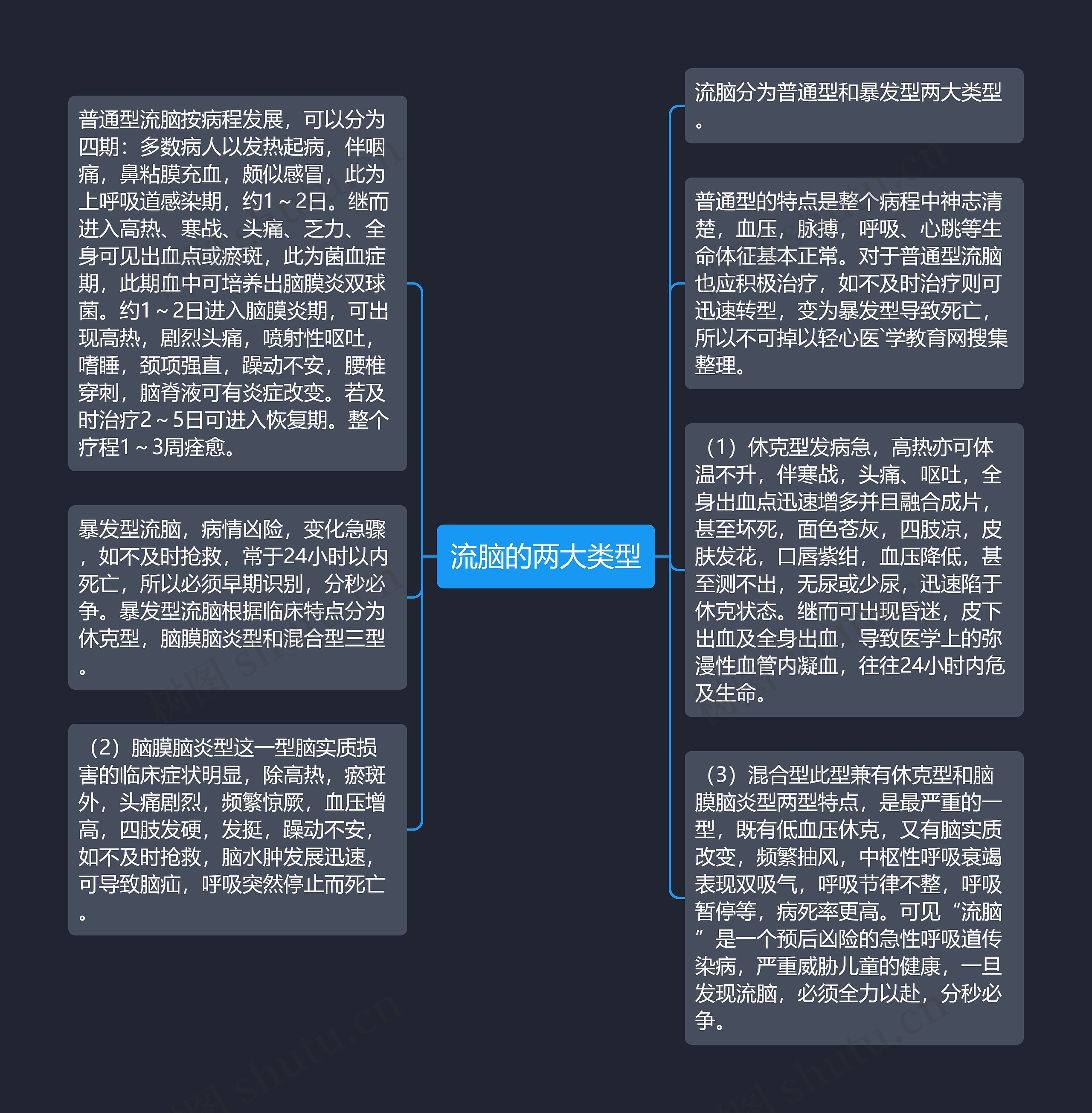 流脑的两大类型思维导图