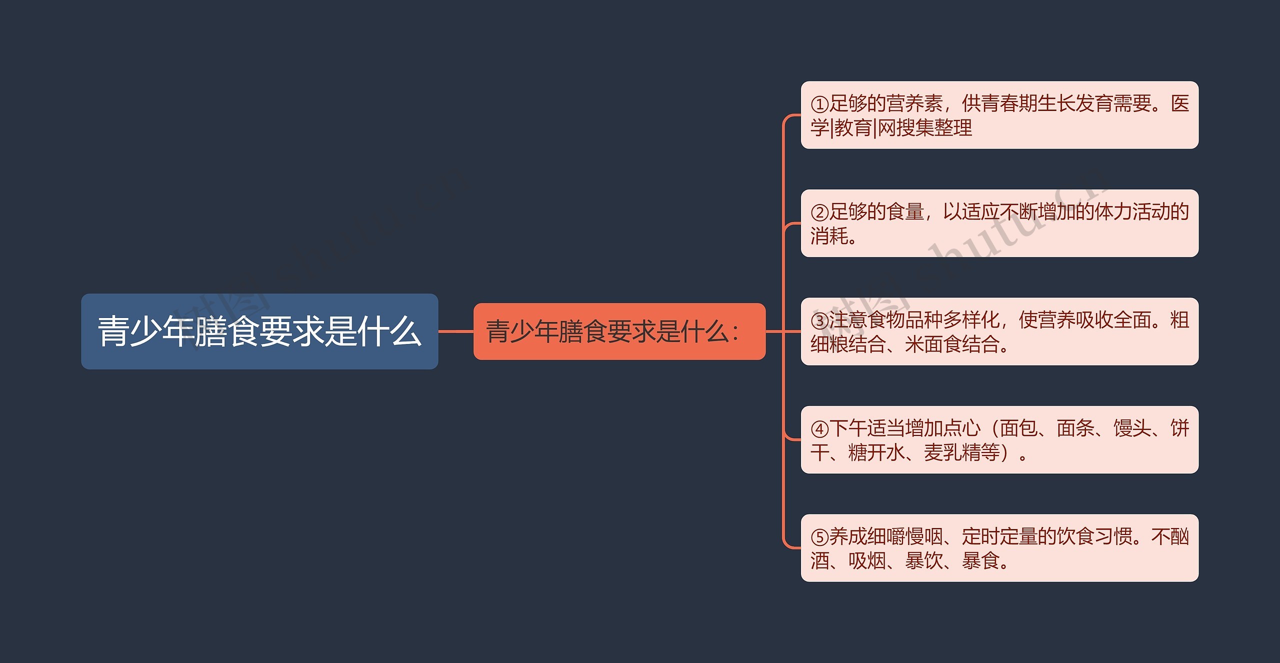 青少年膳食要求是什么思维导图