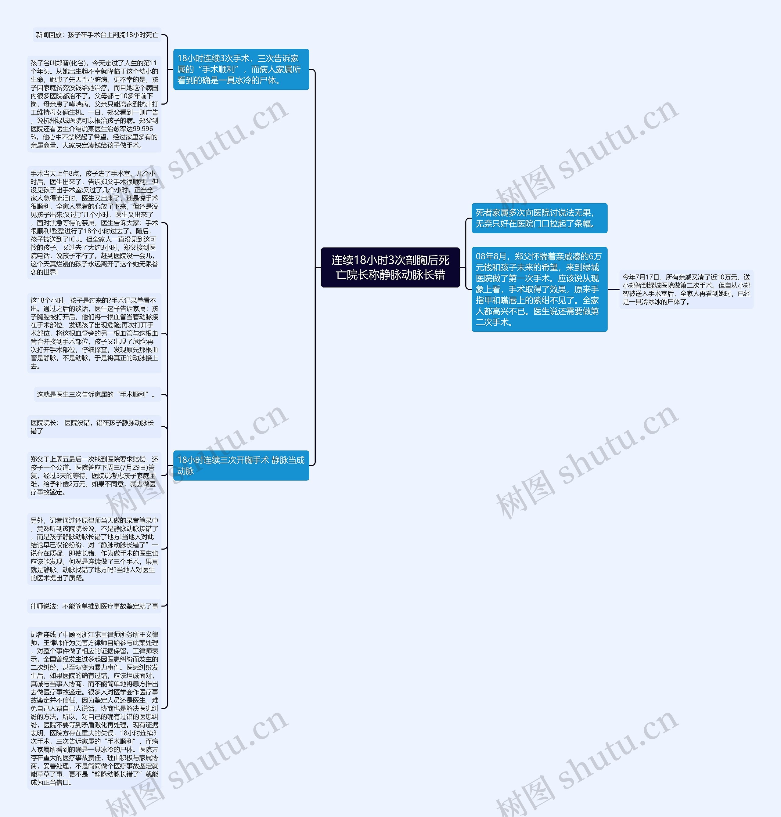 连续18小时3次剖胸后死亡院长称静脉动脉长错思维导图