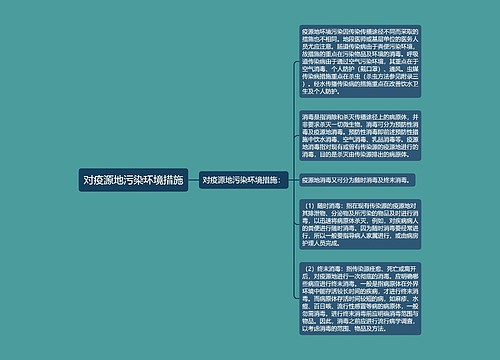 对疫源地污染环境措施