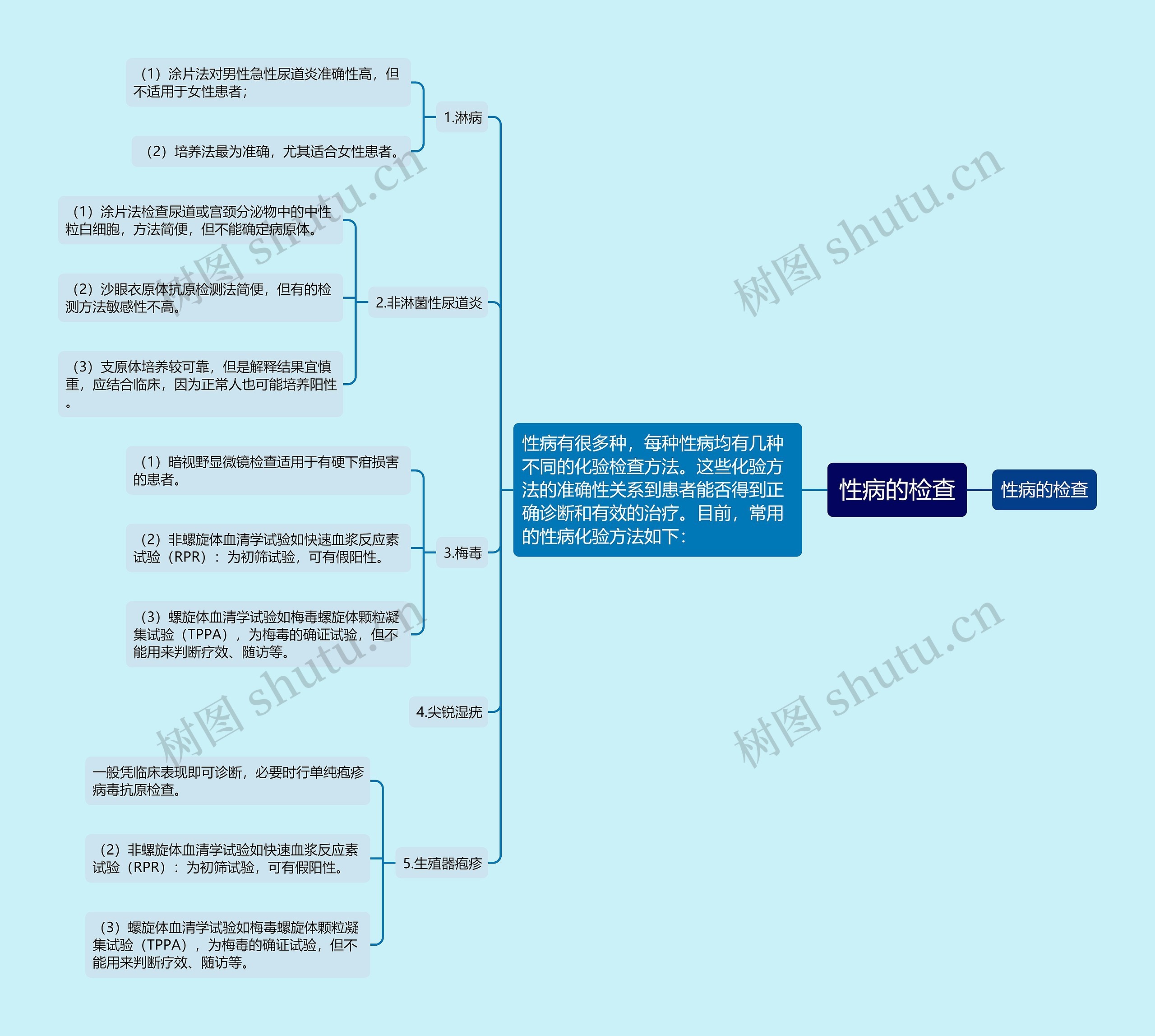 性病的检查思维导图