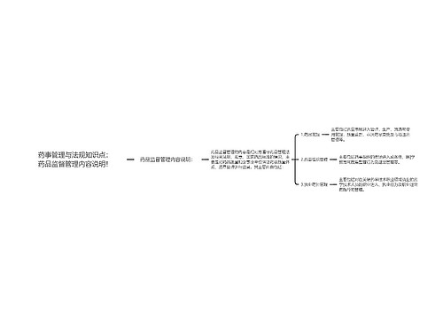 药事管理与法规知识点：药品监督管理内容说明！