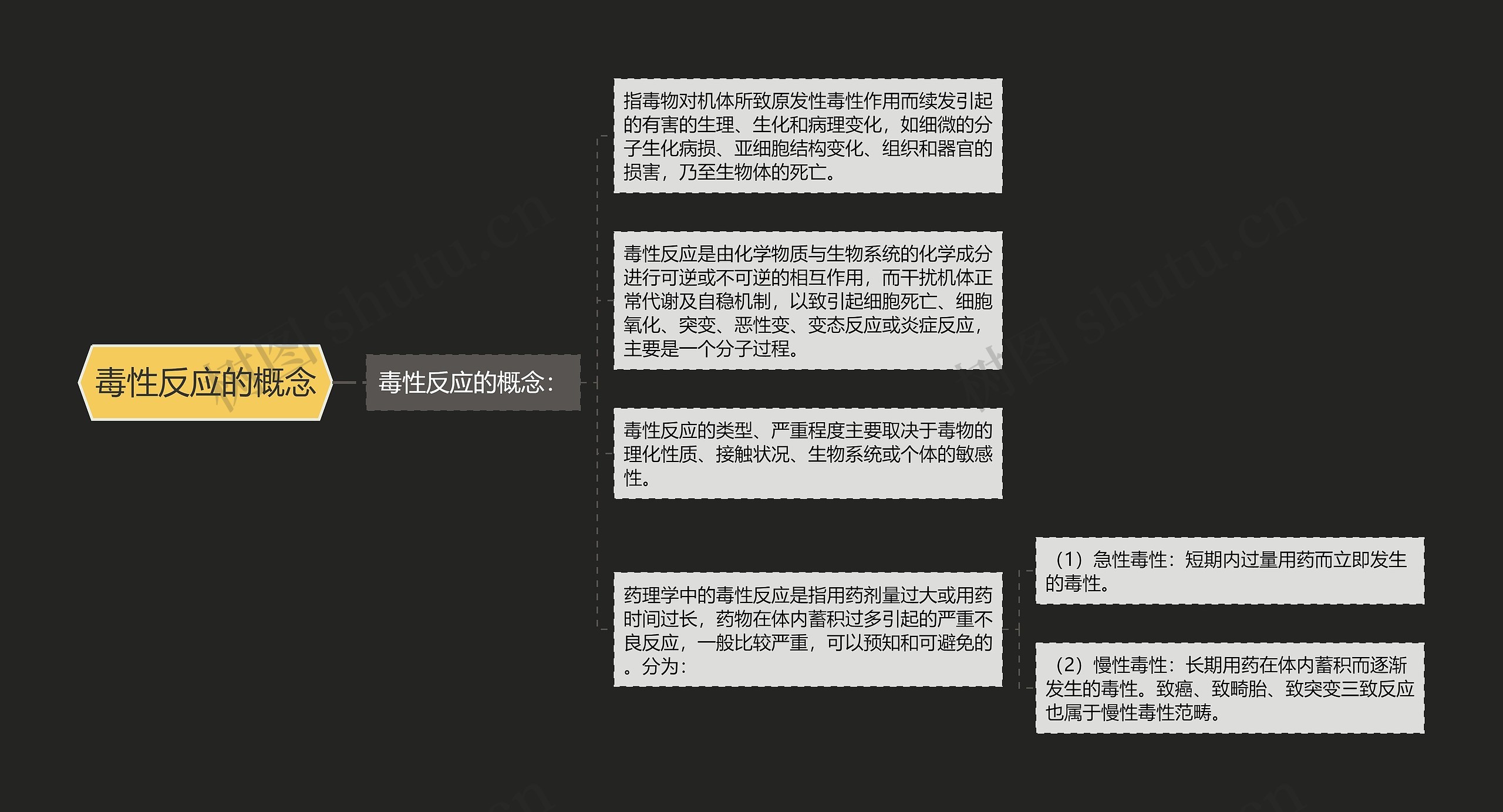 毒性反应的概念思维导图