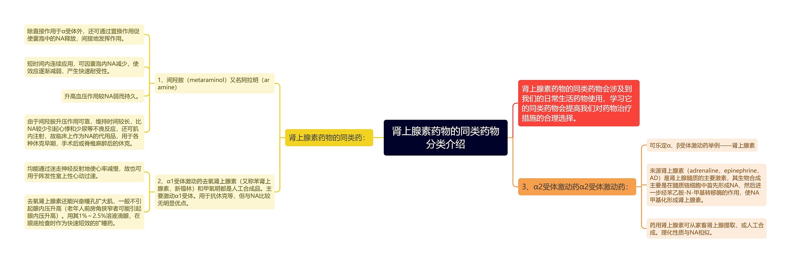 肾上腺素药物的同类药物分类介绍思维导图