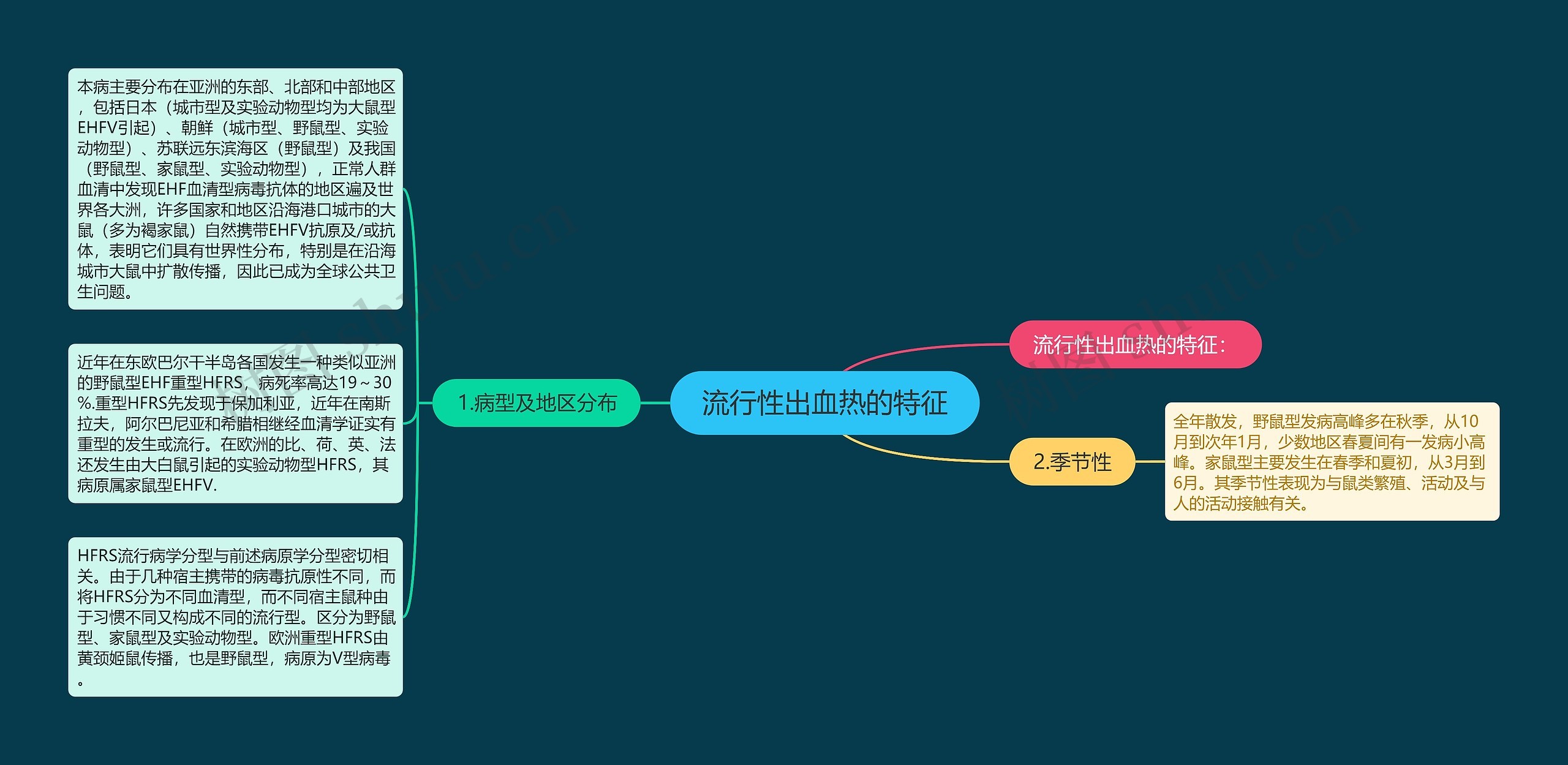流行性出血热的特征思维导图
