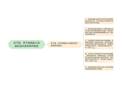 右下肢、双下肢残疾人驾驶机动车身体条件规定