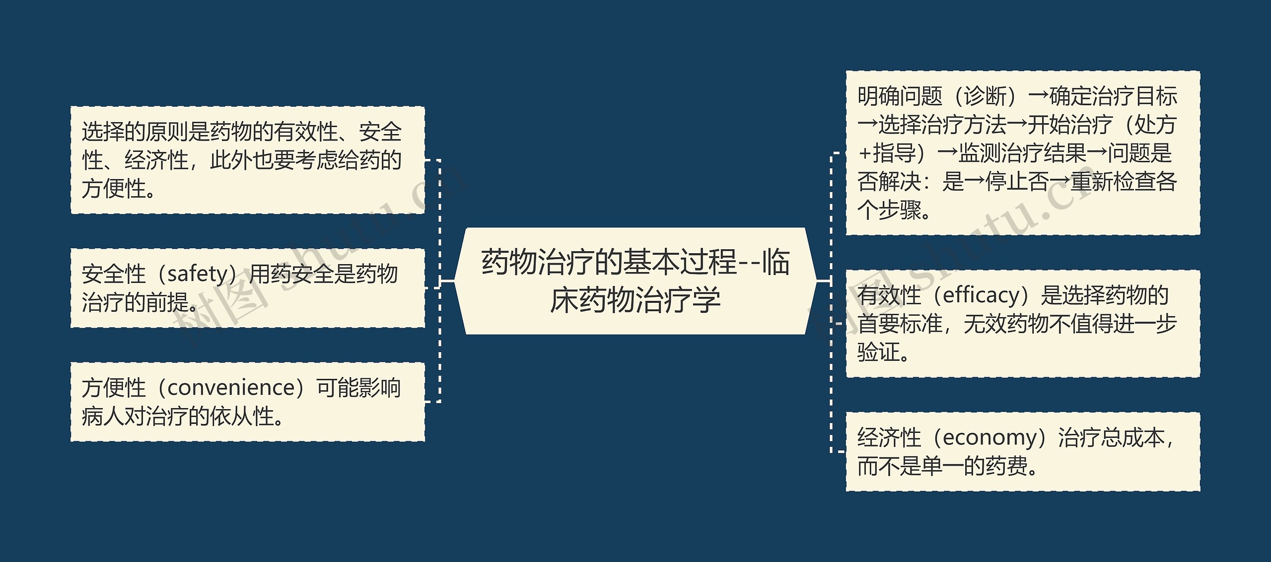 药物治疗的基本过程--临床药物治疗学思维导图