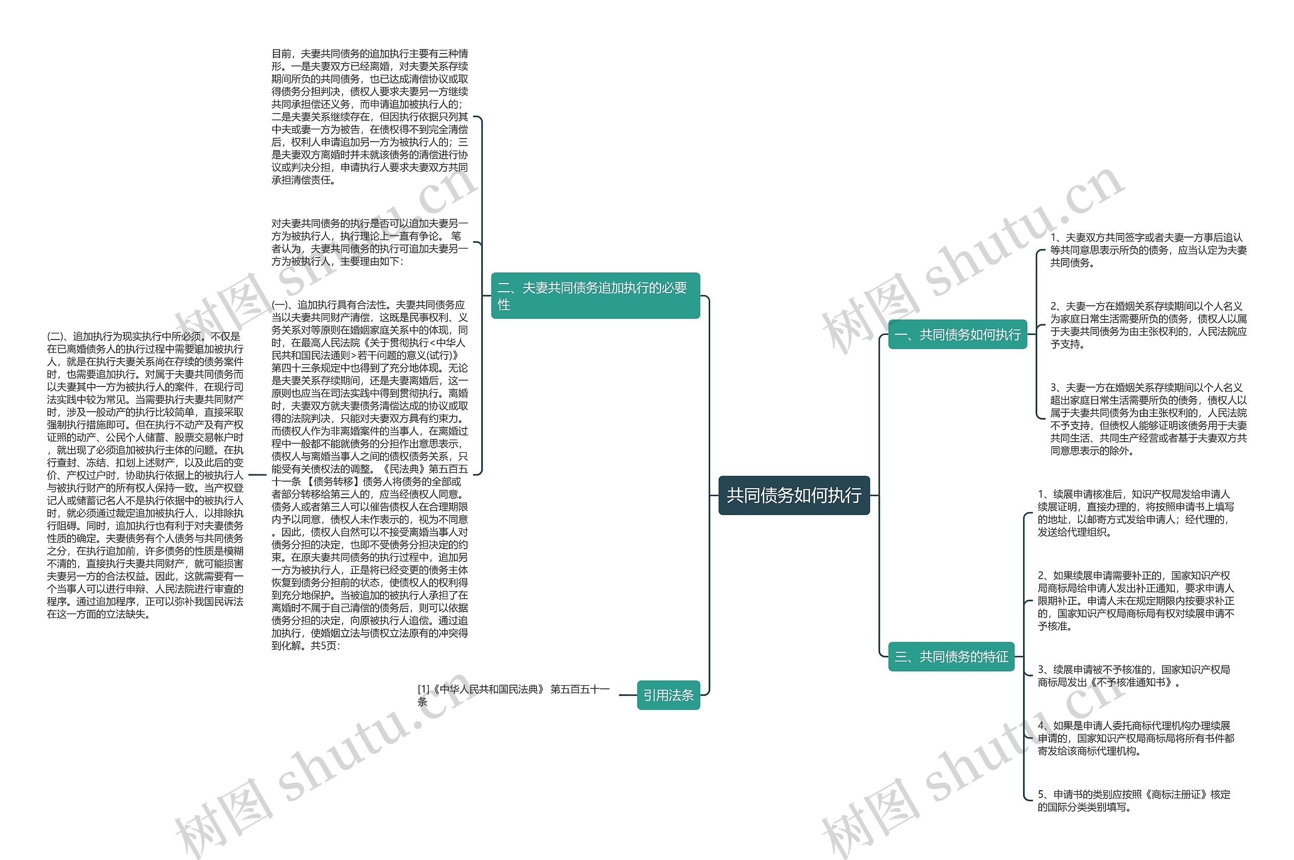 共同债务如何执行思维导图