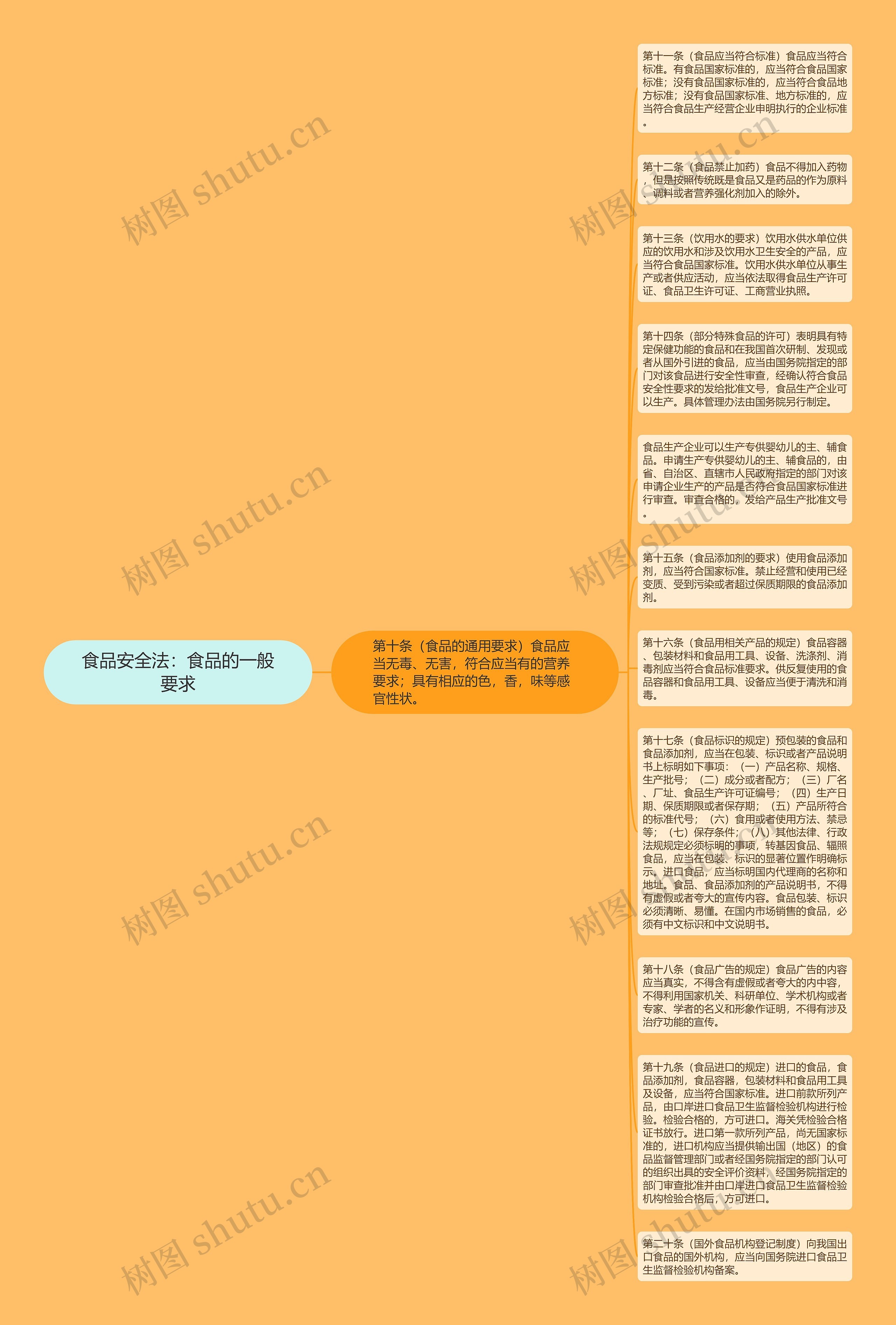 食品安全法：食品的一般要求思维导图