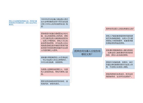 质押合同当事人分别负有哪些义务？