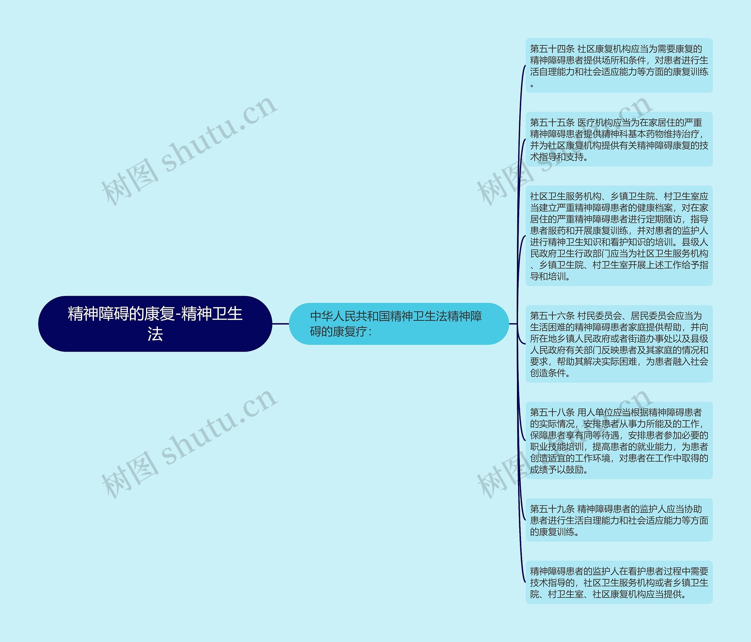 精神障碍的康复-精神卫生法思维导图