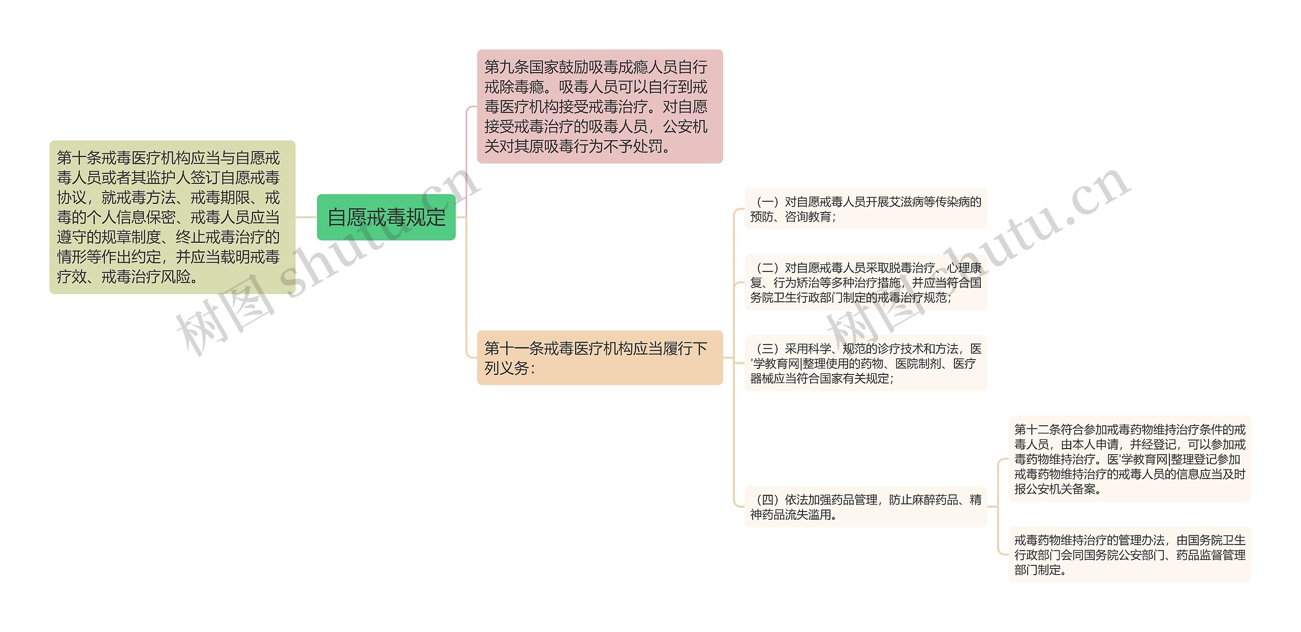 自愿戒毒规定思维导图