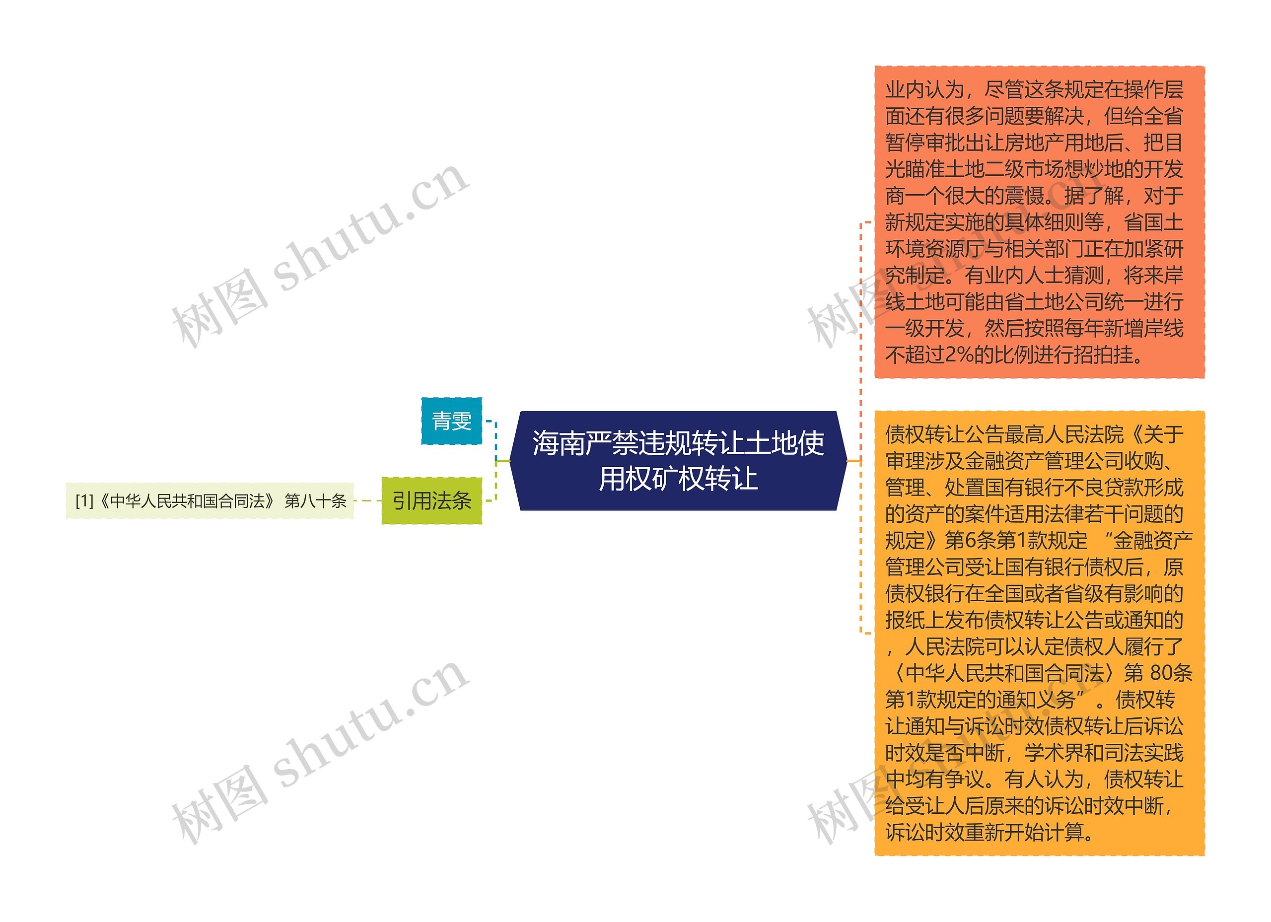 海南严禁违规转让土地使用权矿权转让思维导图