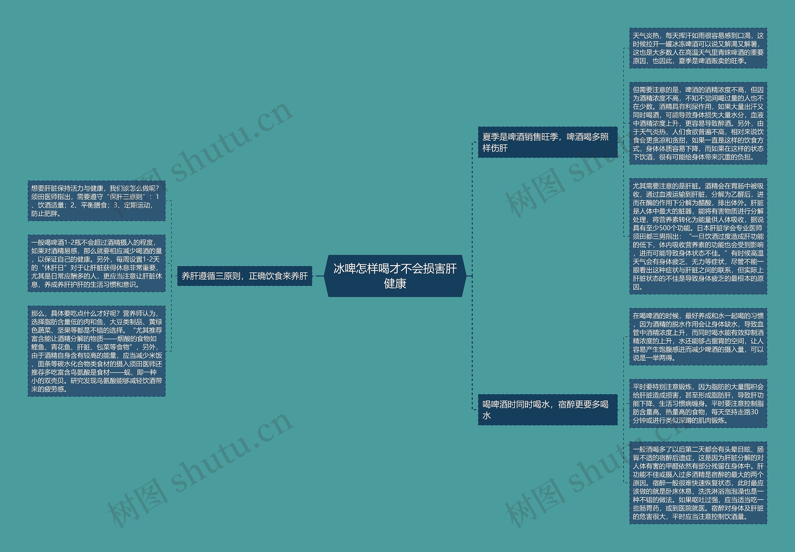 冰啤怎样喝才不会损害肝健康思维导图