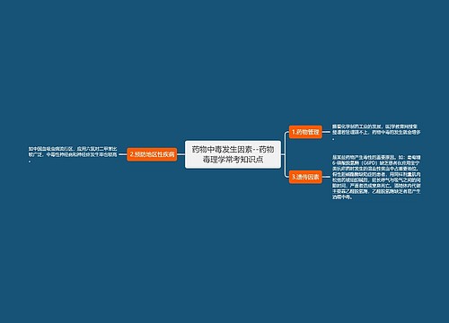 药物中毒发生因素--药物毒理学常考知识点