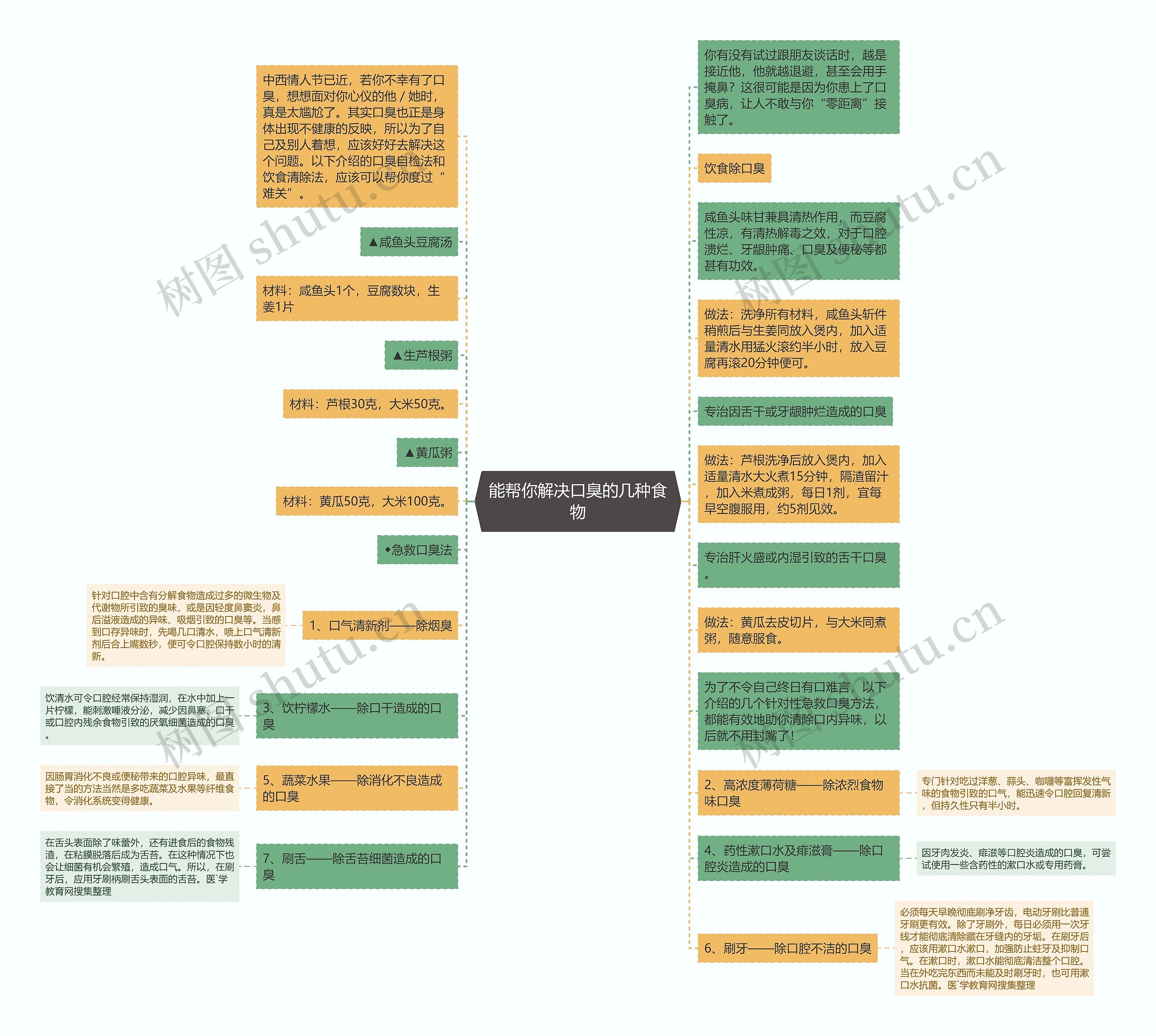 能帮你解决口臭的几种食物思维导图
