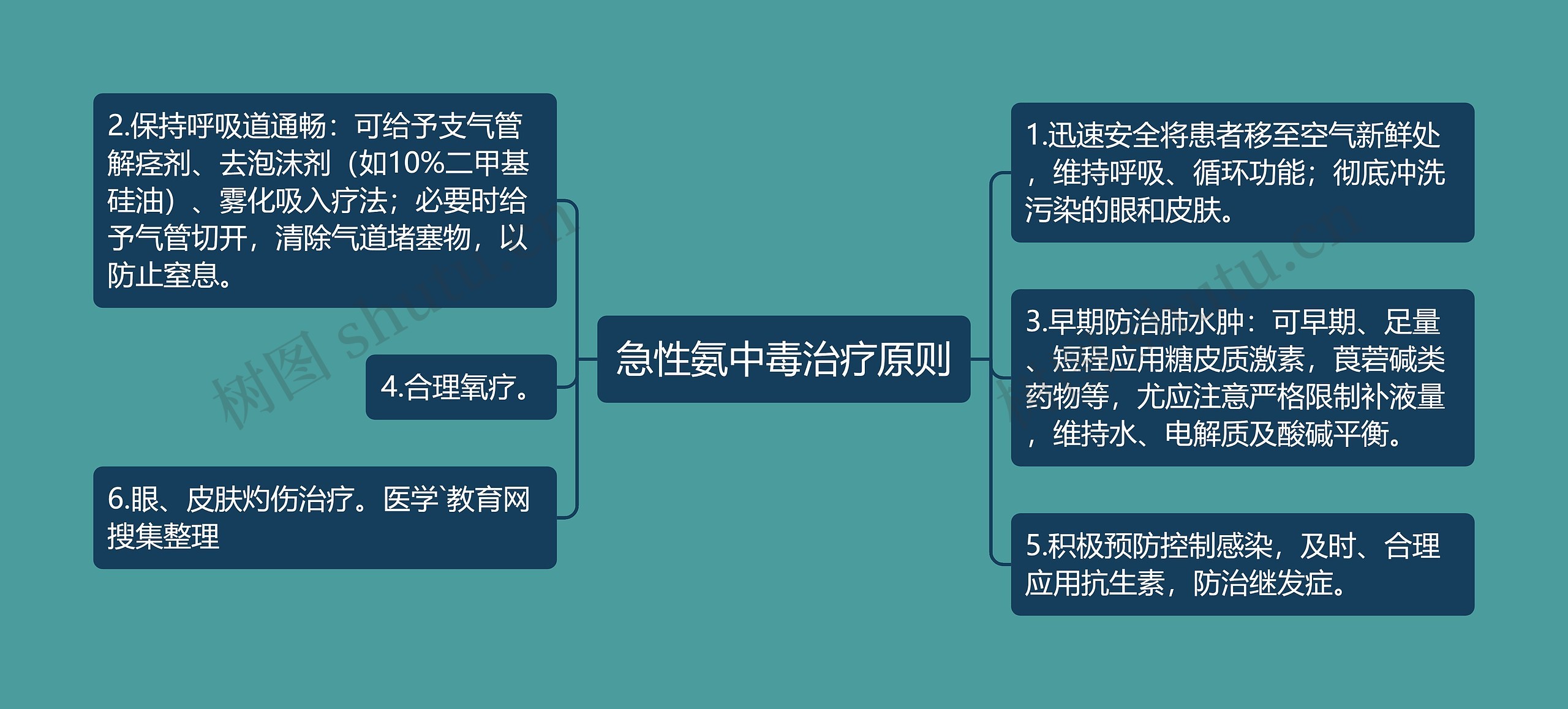 急性氨中毒治疗原则思维导图