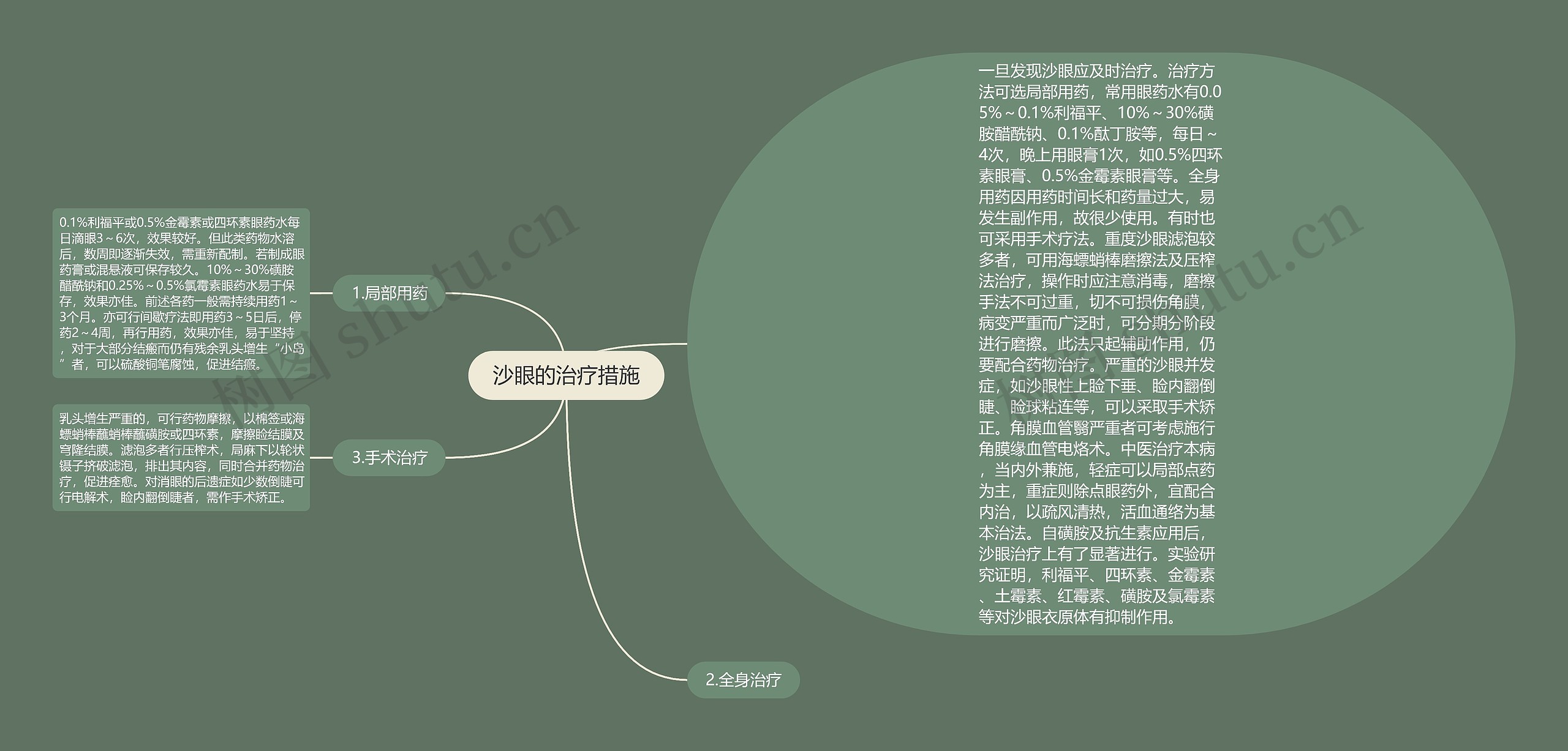 沙眼的治疗措施思维导图