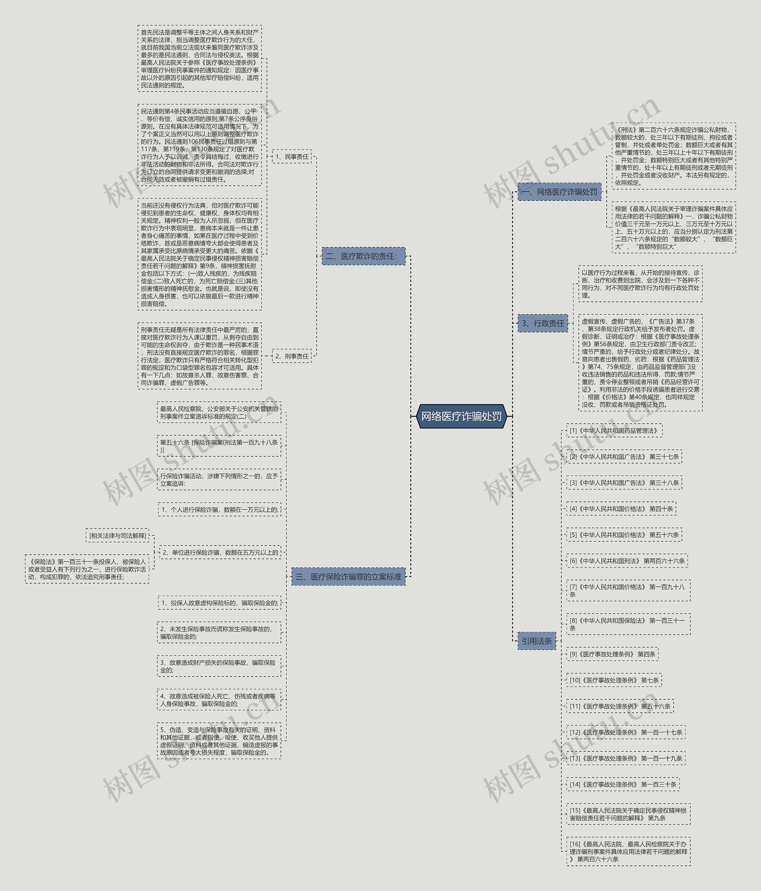 网络医疗诈骗处罚思维导图