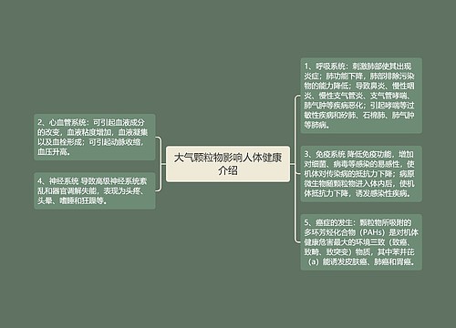 大气颗粒物影响人体健康介绍