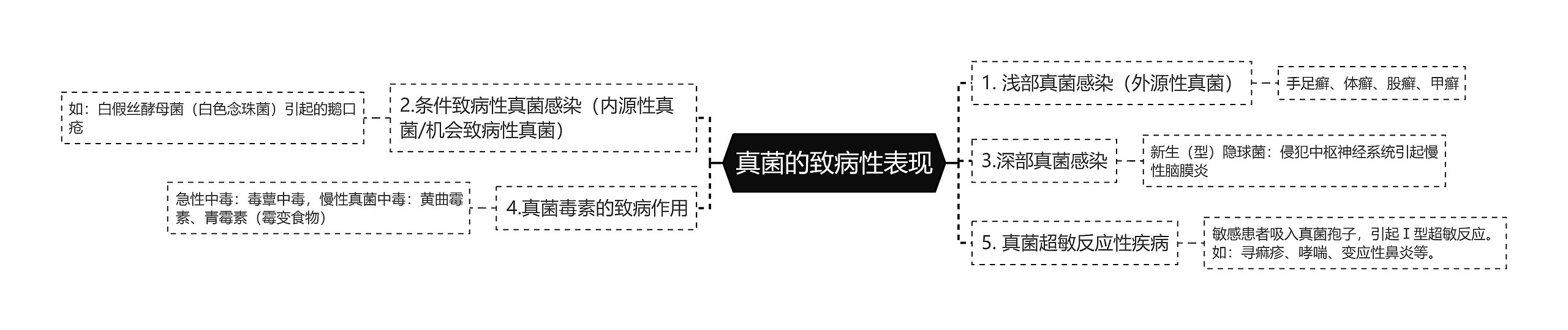 真菌的致病性表现思维导图