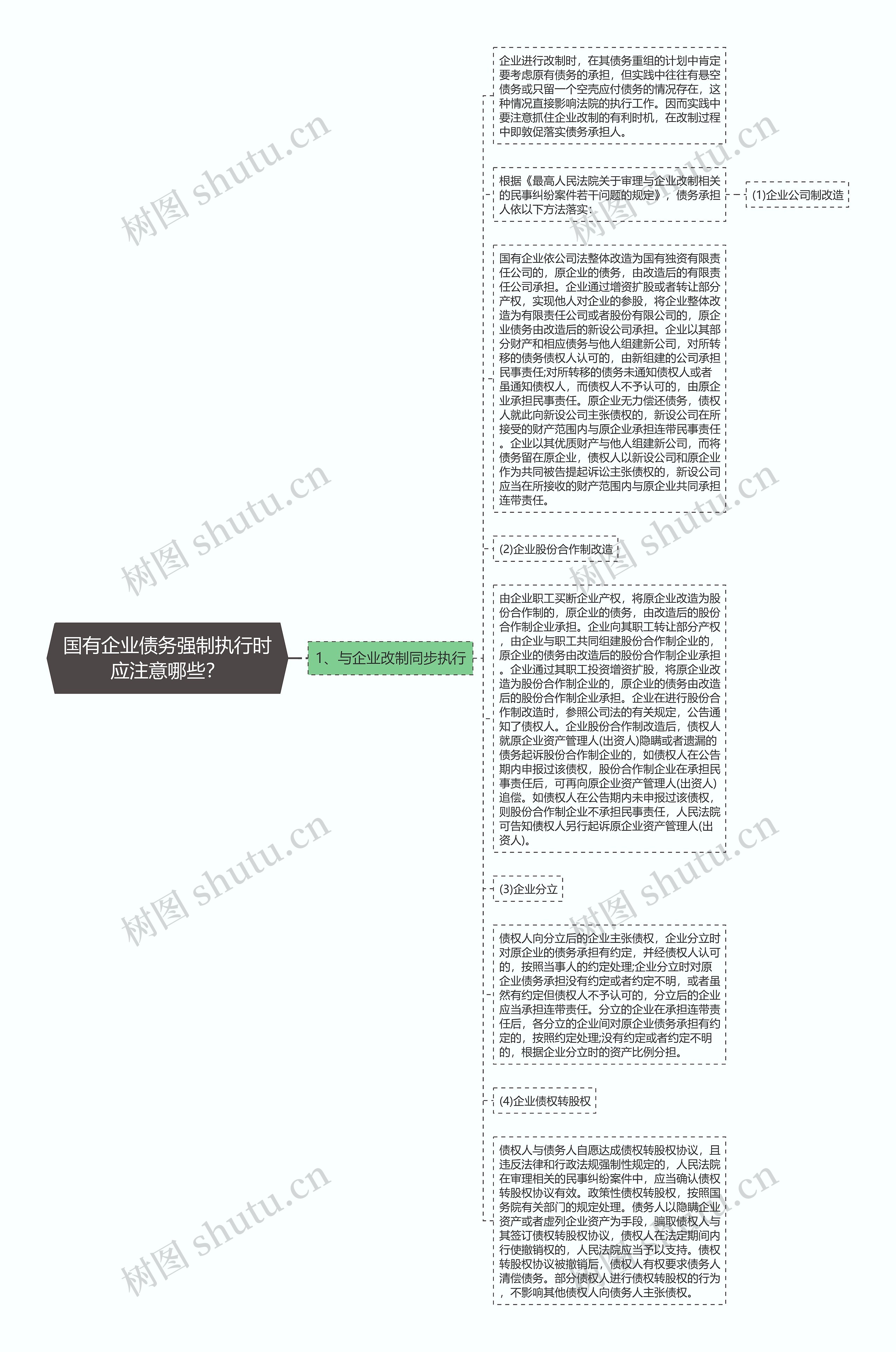 国有企业债务强制执行时应注意哪些？思维导图