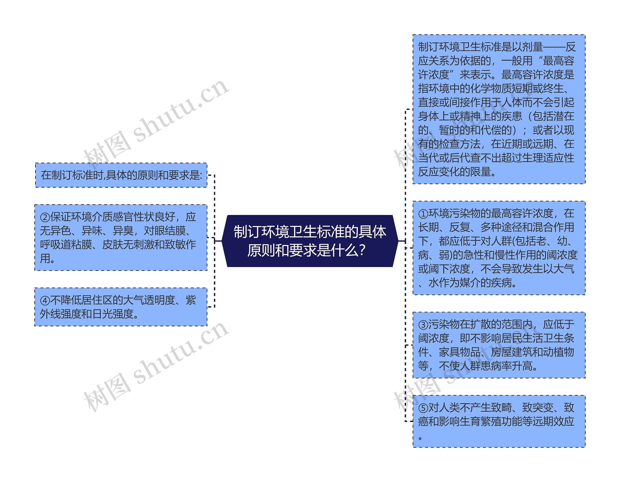 制订环境卫生标准的具体原则和要求是什么？思维导图