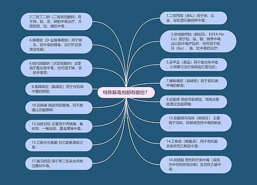 特殊解毒剂都有哪些？