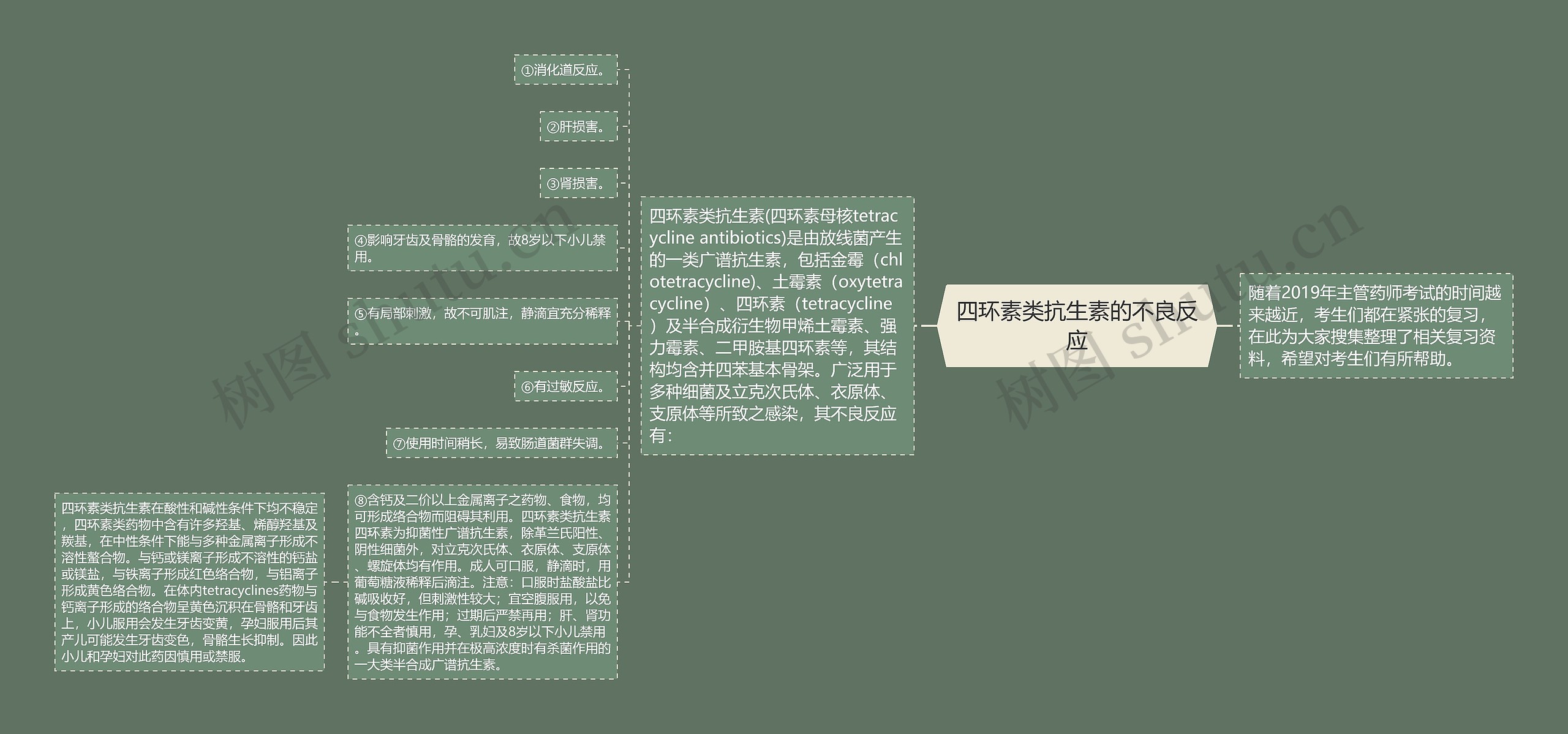 四环素类抗生素的不良反应思维导图