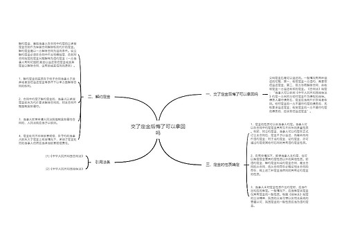 交了定金后悔了可以拿回吗