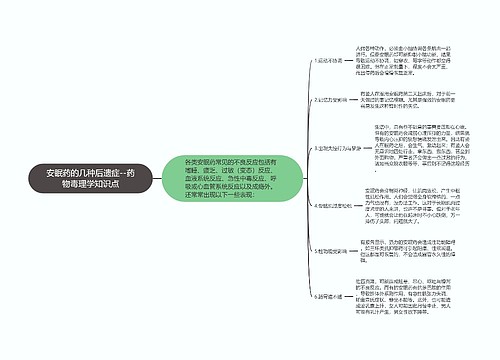 安眠药的几种后遗症--药物毒理学知识点