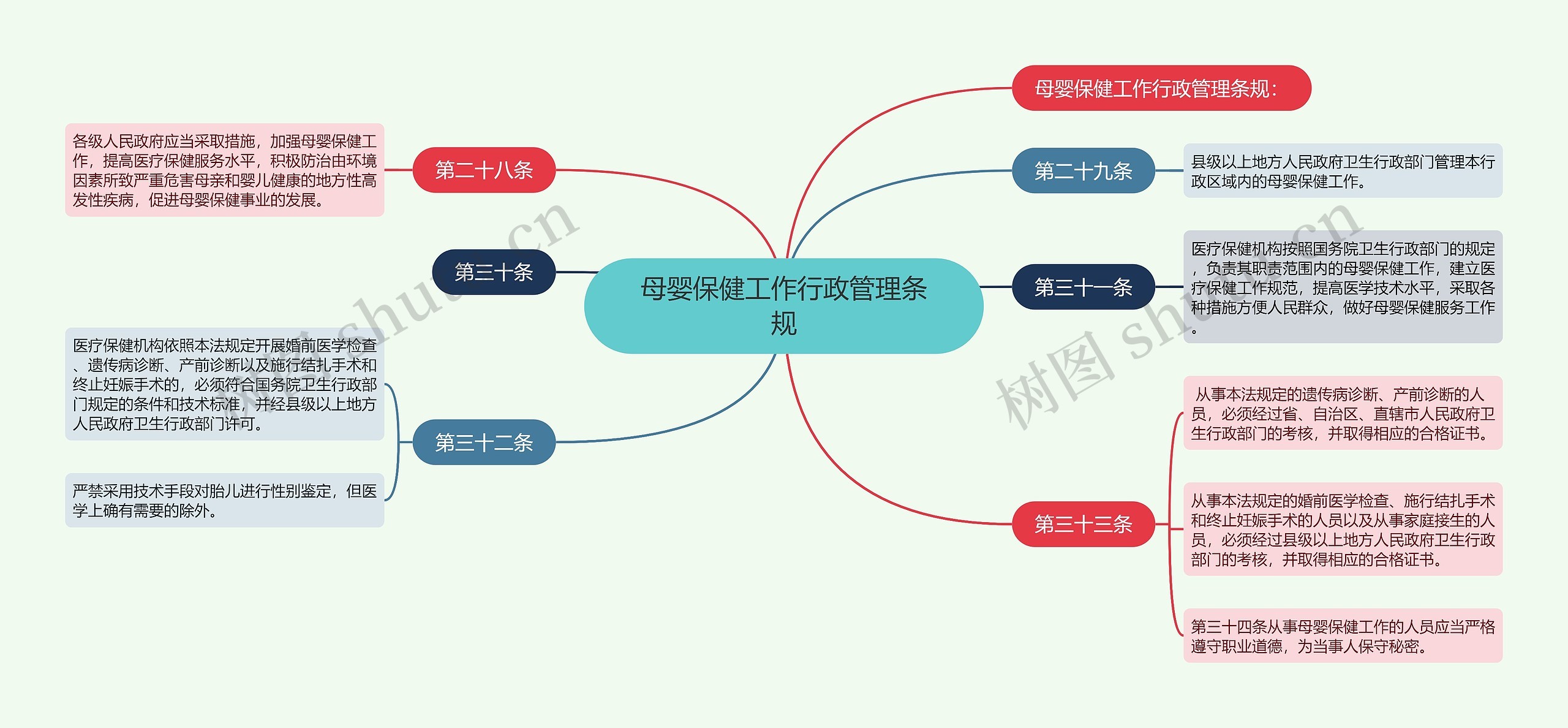 母婴保健工作行政管理条规思维导图