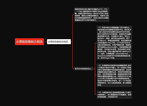 必需脂肪酸缺乏病因